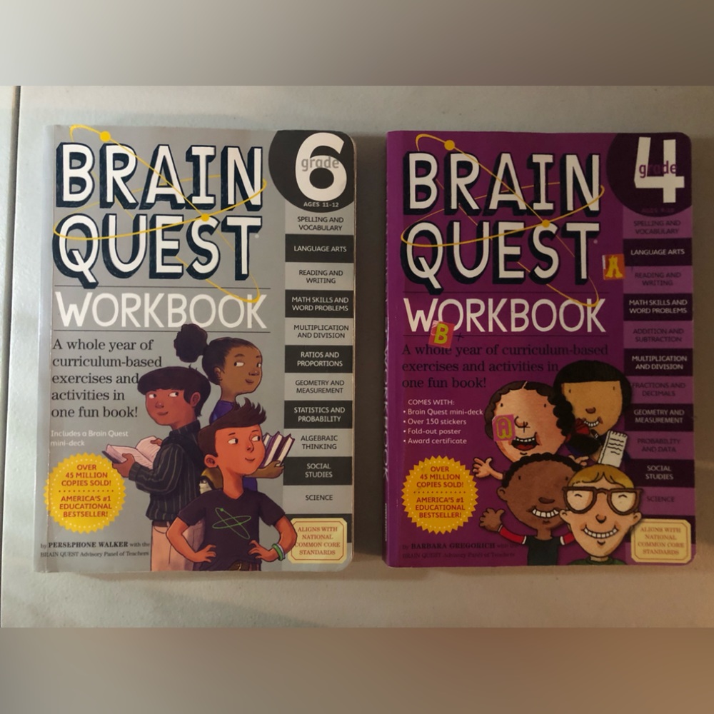 Brain Quest Grades 4 and 6 workbooks